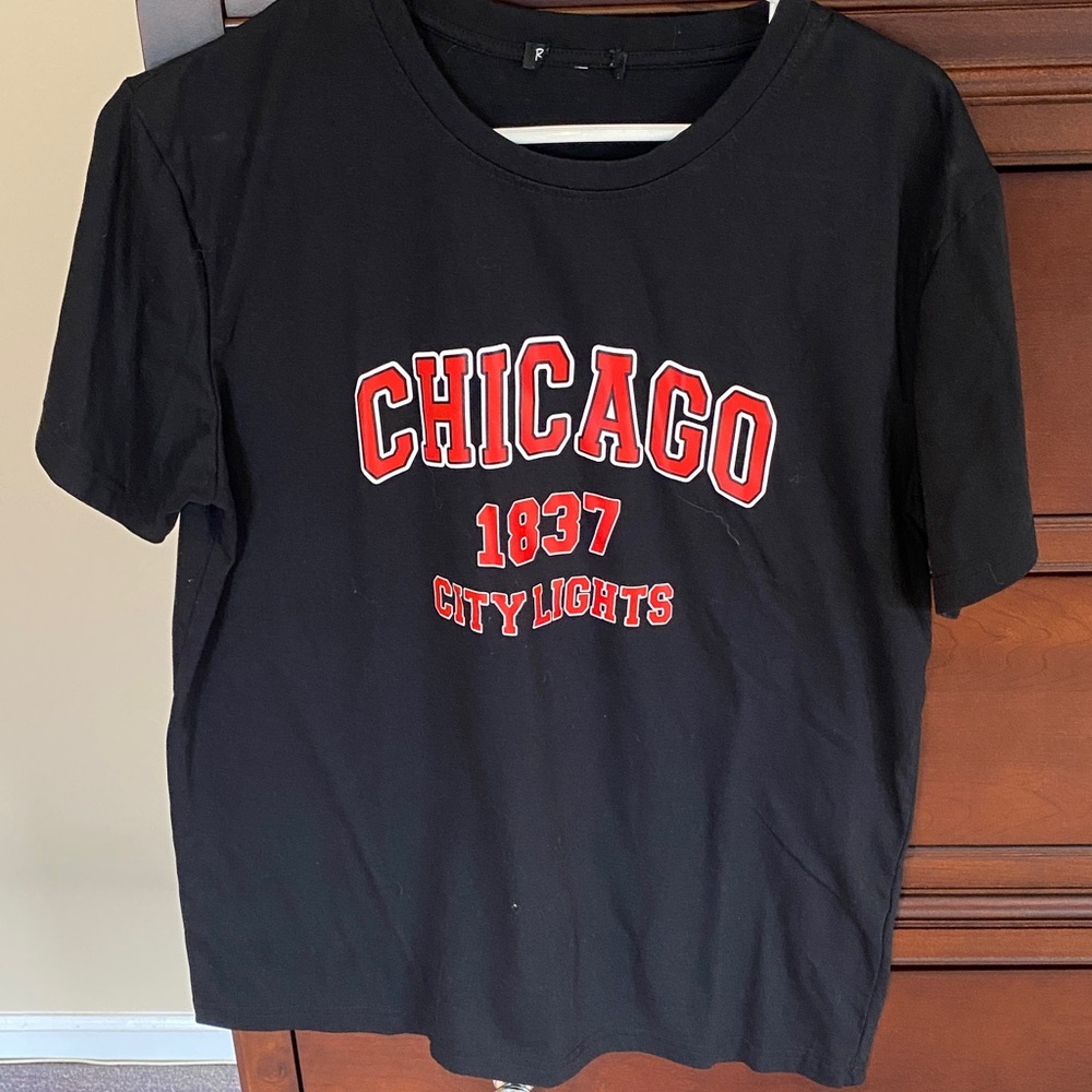 Black Chicago City Lights T-Shirt